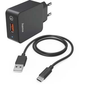 Hama Schnellladegerät mit USB-C Kabel, 19,5W, schwarz. Zubehör für Computer & Multimedia.