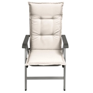 Beautissu Hochlehner Auflage Base HL 120x50 natur für Gartenstuhl, bequemes Sitzkissen