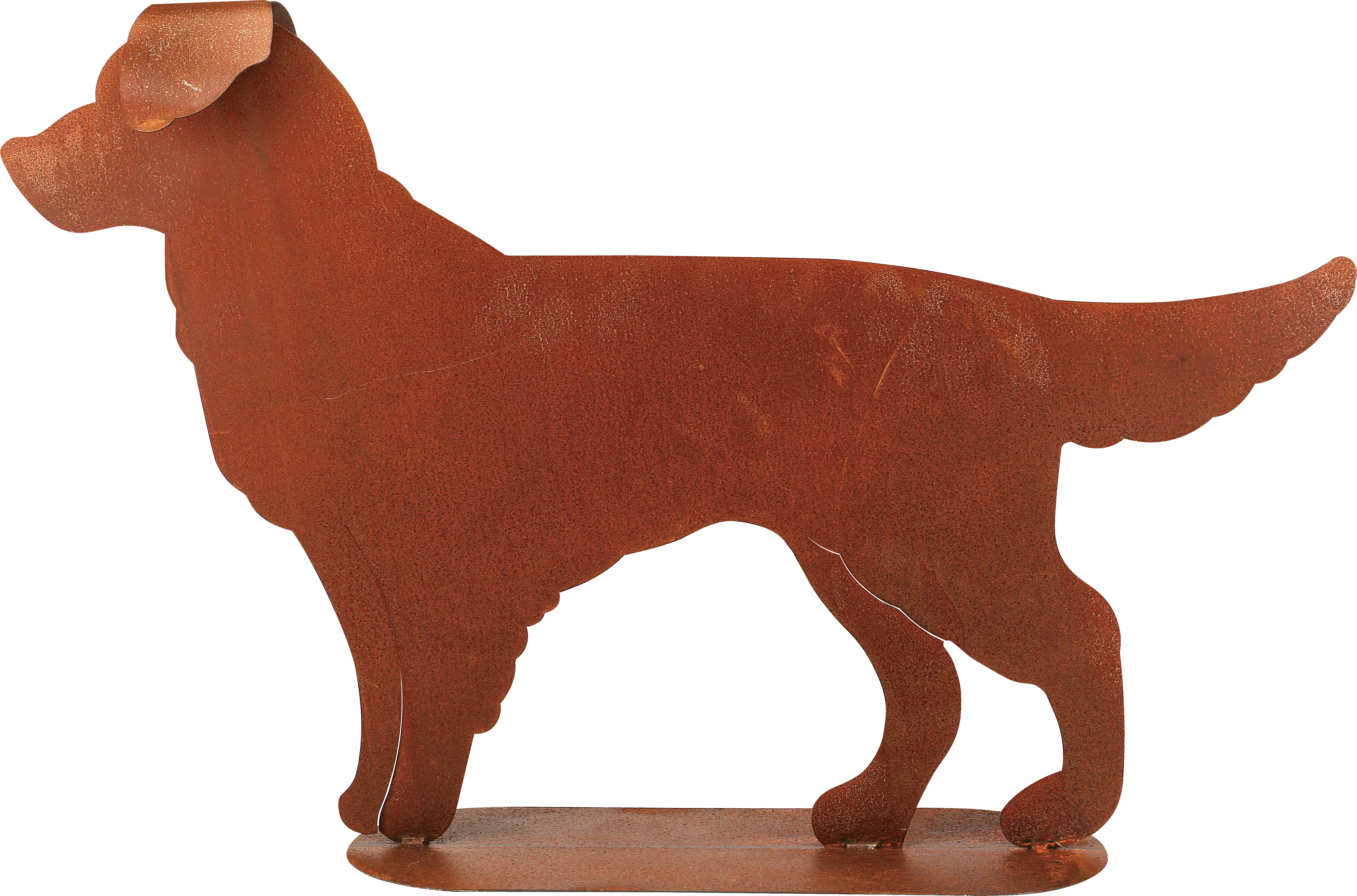 Deko-Figur Hund stehend aus Metall 63 cm x 13,5 cm x 40 cm Rost
