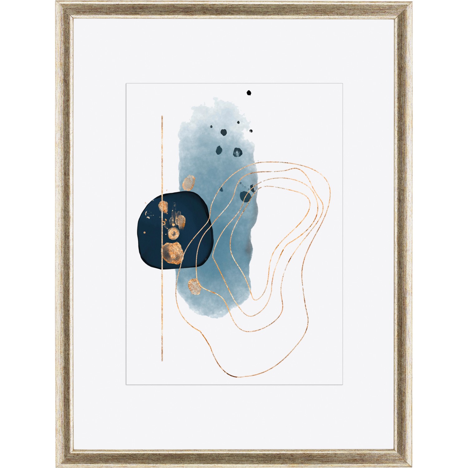 Holz-Bilderrahmen Silber/Gold 30 cm x 40 cm