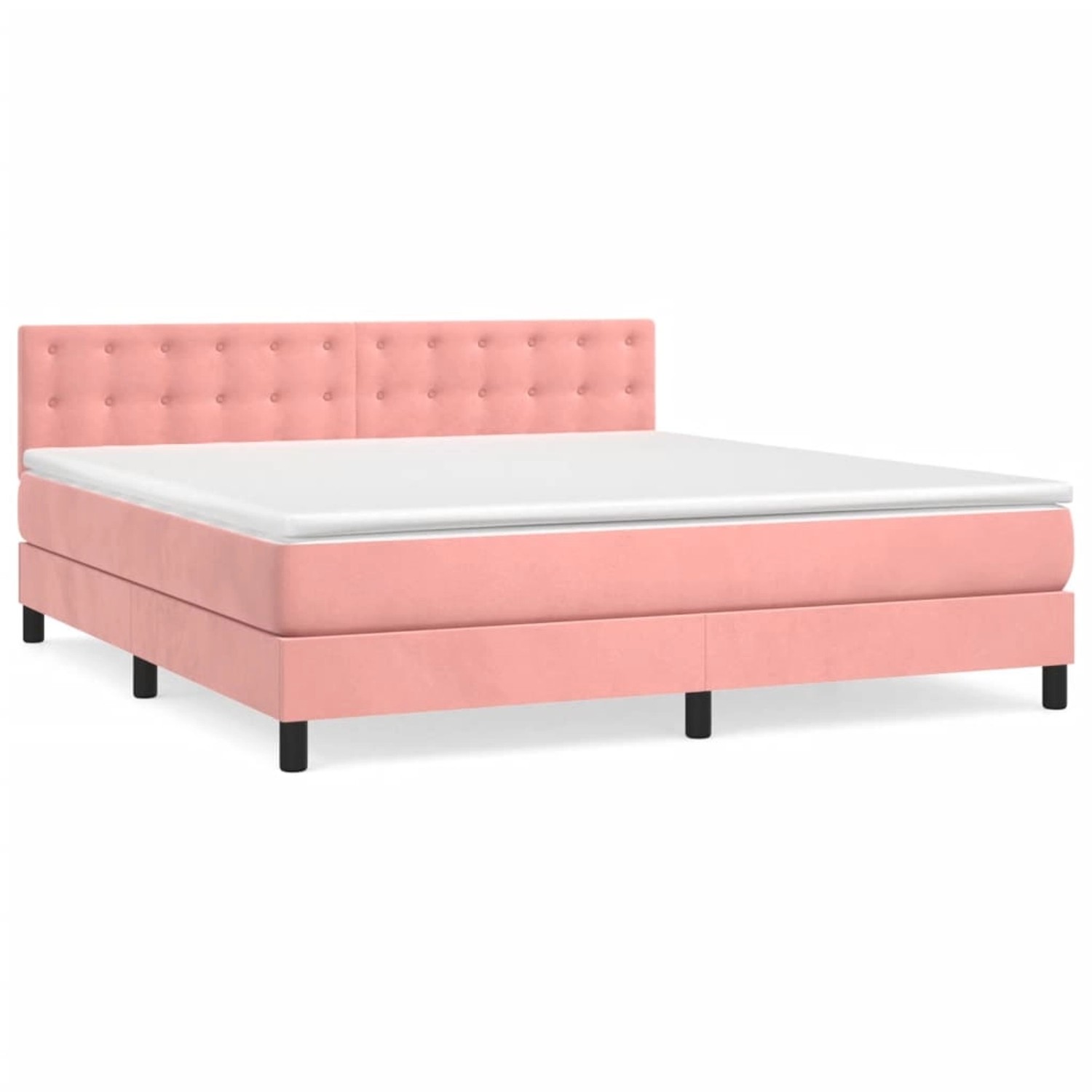 vidaXL Boxspringbett mit Matratze Rosa 180x200 cm Samt 3141562 günstig online kaufen