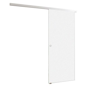 AICA 100 x 225 cm Glasschiebetüre Mattglas Set Vor Der Wand Laufend Schiebetür mit Griffmuschel