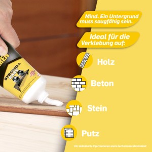 Pattex Montagekleber Tube, weiß, für Holz, Beton, Stein und Putz. Kleben statt Bohren.