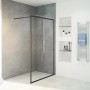 Schwarze baliv Walk-In Duschabtrennung DUK-120.81, 120x195 cm, barrierefrei.