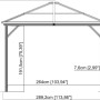 Sojag Pavillon Ventura, anthrazit, mit Maßangaben. Ideal für Garten und Terrasse.