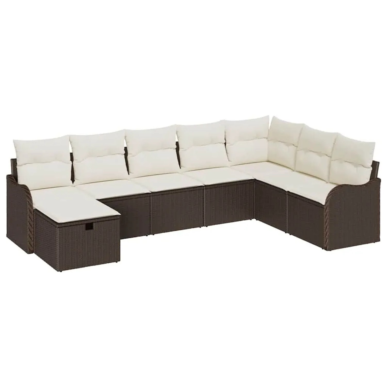 vidaXL Sofa Set mit Kissen mit Speicher Braun und Creme Poly-Rattan 3359027 günstig online kaufen