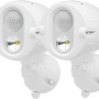 2er-Pack Mr. Beams LED-Außenstrahler MBN342 mit Bewegungsmelder, weiß.