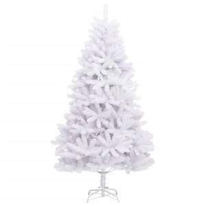 Weißer, künstlicher Weihnachtsbaum, 240 cm hoch, mit Klappmechanismus und Ständer.