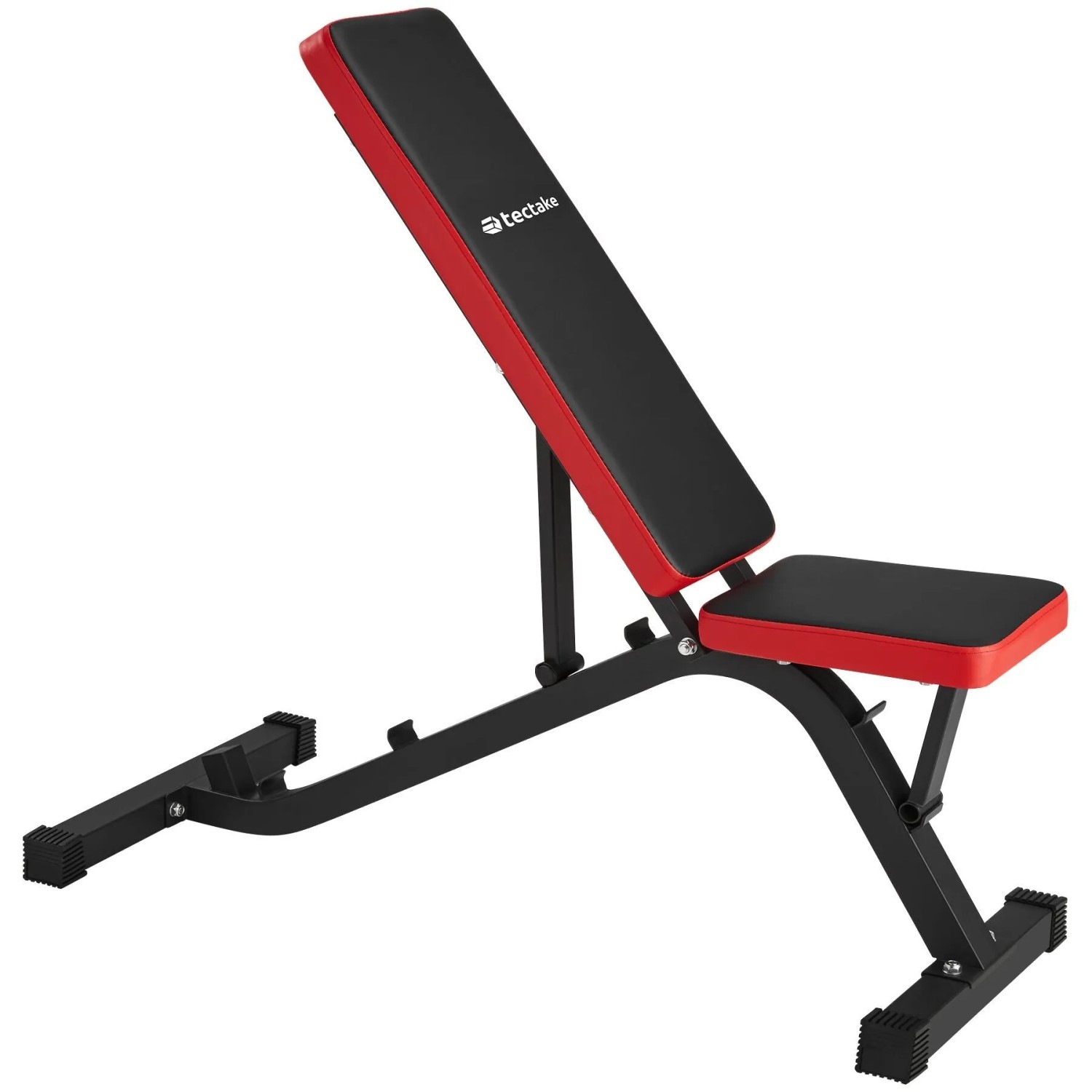 Tectake Hantelbank  Mit Schnellverstellung Rückenlehne 4 Fach Verstellbar  116 x 51 x 122 cm Schwarz Rot