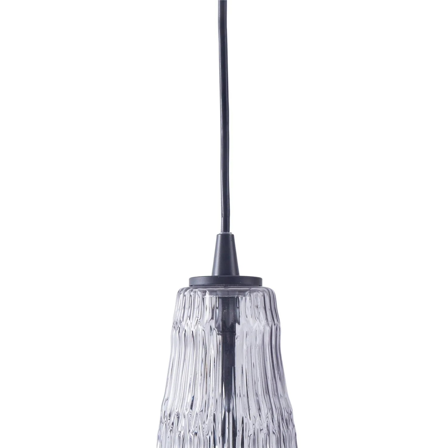 Retro Pendelleuchte Belarion in Alu/Glas, 1-flammig, E27 für Wohnzimmer.