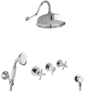 PaulGurkes Nostalgie Duschset Unterputz mit Regendusche im Retro Design.