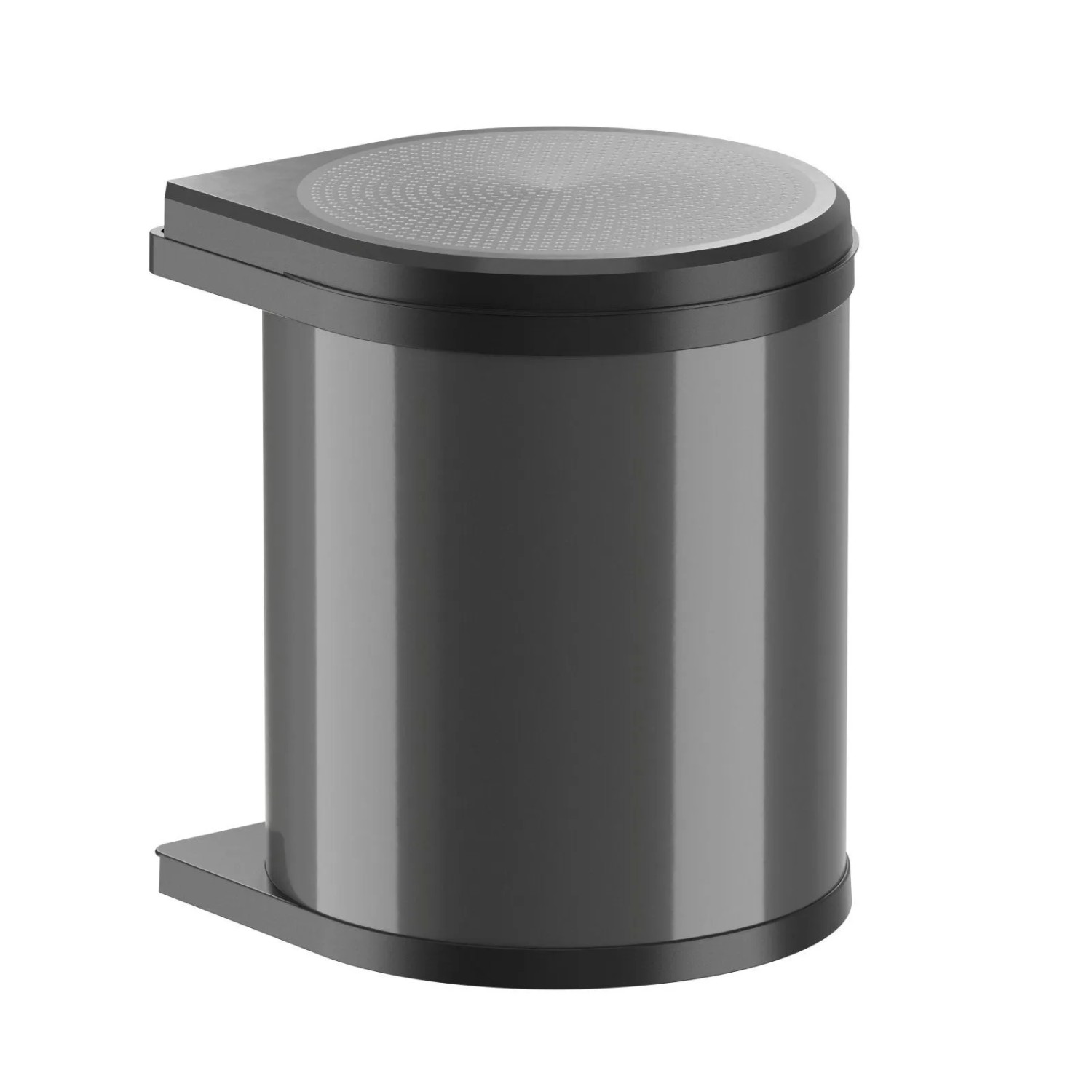 Hailo AS Mono 15 Einbau Abfallsammler 15 Liter 3515071 Schwenkbarer Mülleimer für Unterschränke Ab 40 cm Automatischer Deckel Dunkelgrau Schwarz
