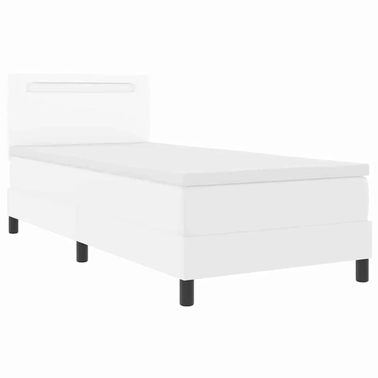 vidaXL Bettgestell mit Matratze Weiß 90 x 200 cm Kunstleder 3339033 günstig online kaufen