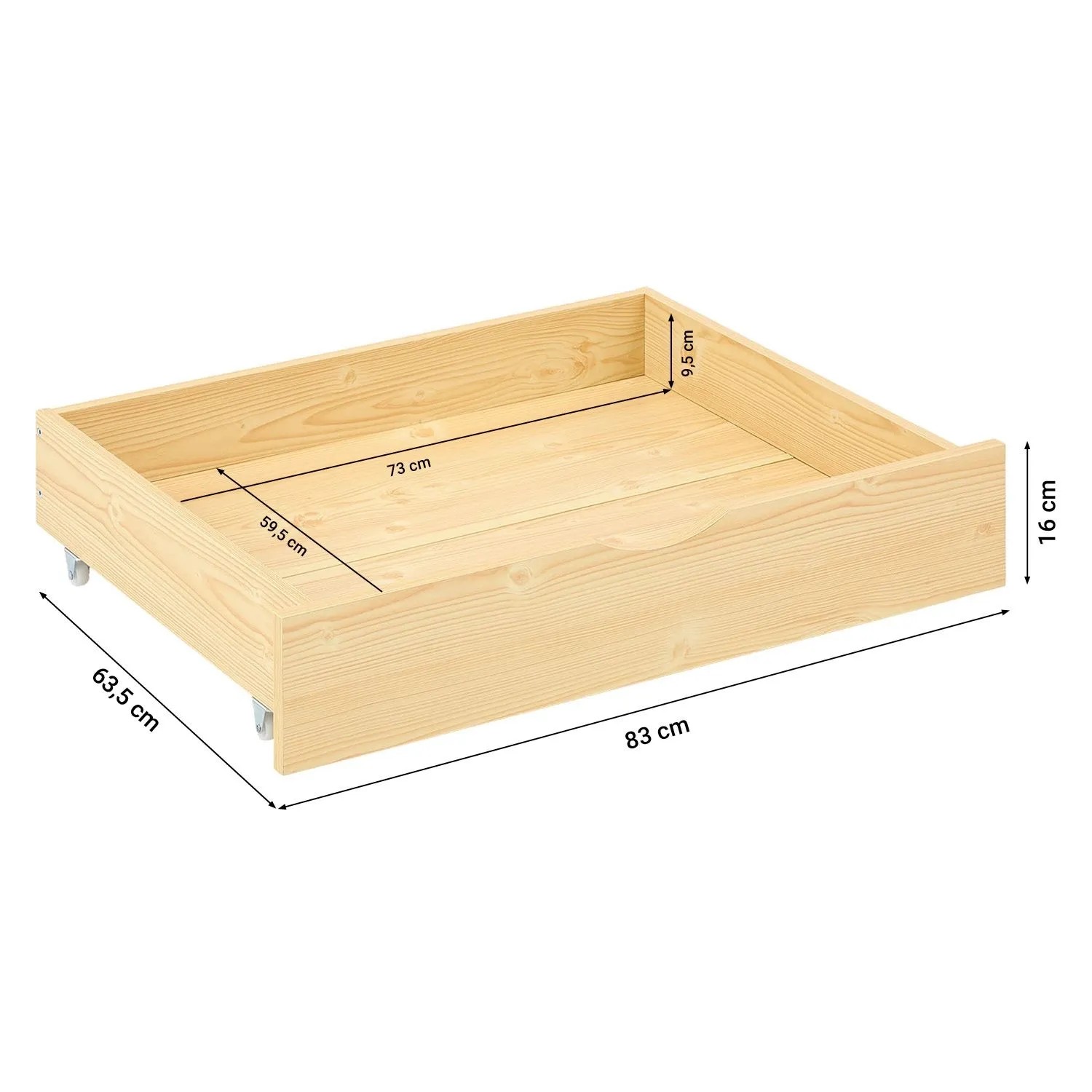 Homestyle4u Bettkasten 2er Set in Natur 83x16x63,5cm 1910_4
