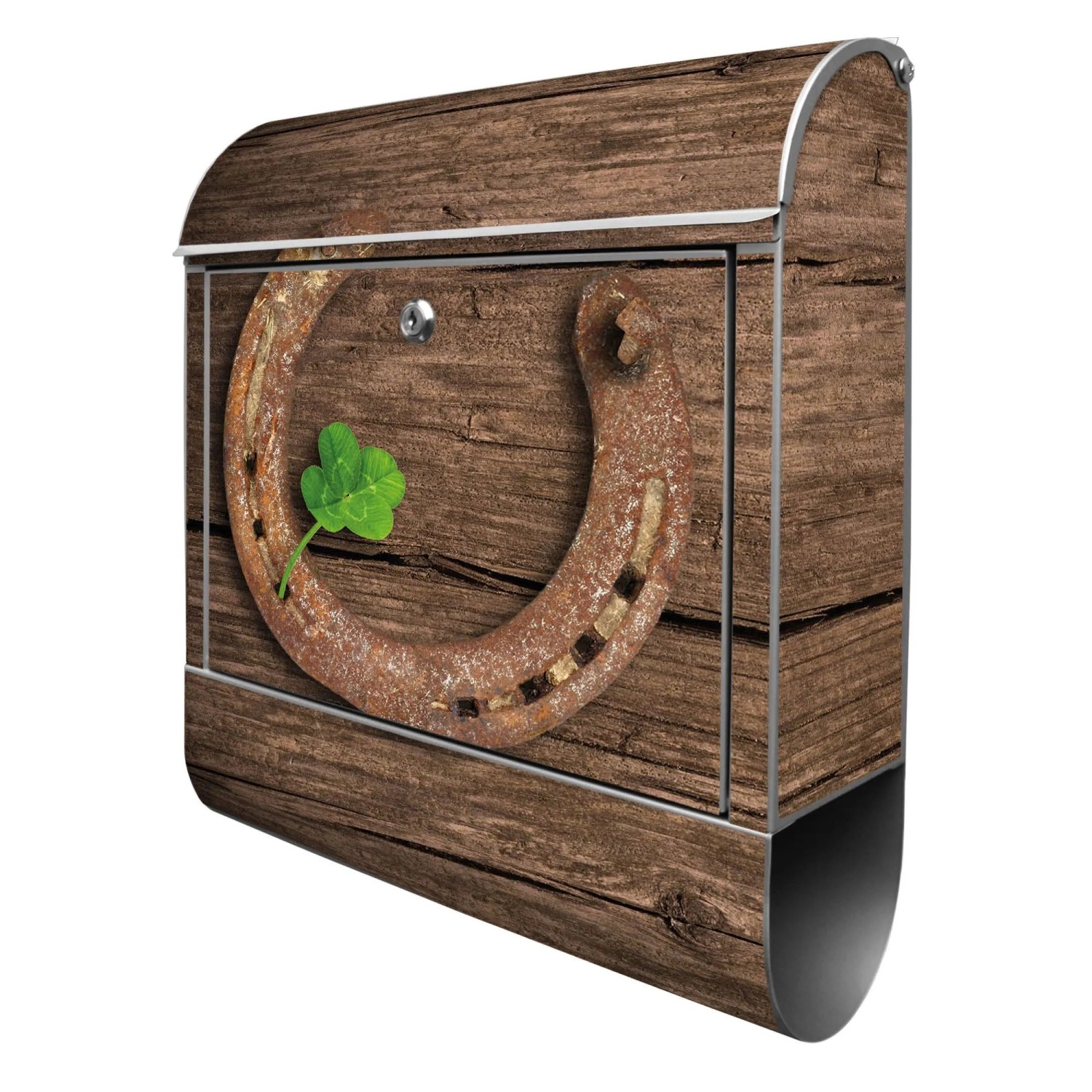 Banjado Design Briefkasten Silber Pulverbeschichtet 39x47x14cm 2 Schlüssel günstig online kaufen