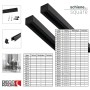 Schwarze Deco-Raum Gardinenschiene Square, 440cm, zur Deckenmontage.