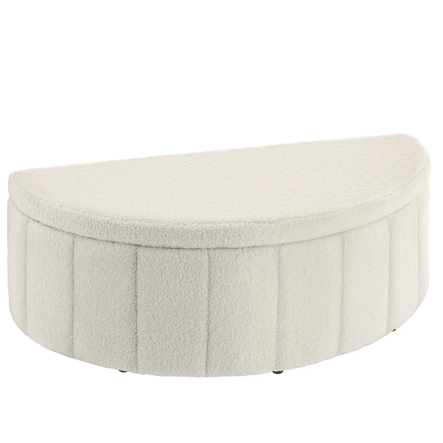 Tectake Polsterbank Moon Mit Samt Oder Bouclé Großes Staufach  Belastbarkeit 150 kg  108 x 48 x 40 cm Bouclé Creme
