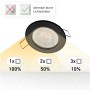 Oktaplex Einbauleuchte Sedan, 12er Set, dimmbar per Lichtschalter, warmweiß, schwarz.