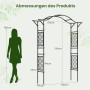 Schwarzer Costway Rosenbogen aus Metall mit Torbogen für den Garten, Maße: 170x39x210 cm.