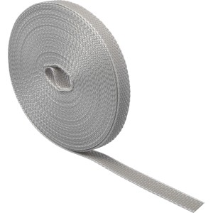 Grauer Schellenberg Rollladengurt Mini, 14 mm breit, 12 m lang, aufgerollt.