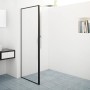 Baliv Seitenwand für Duschkabine DUK-90.91W, 90x195 cm, Schwarz, mit klarem Glas und schwarzem Rahmen.