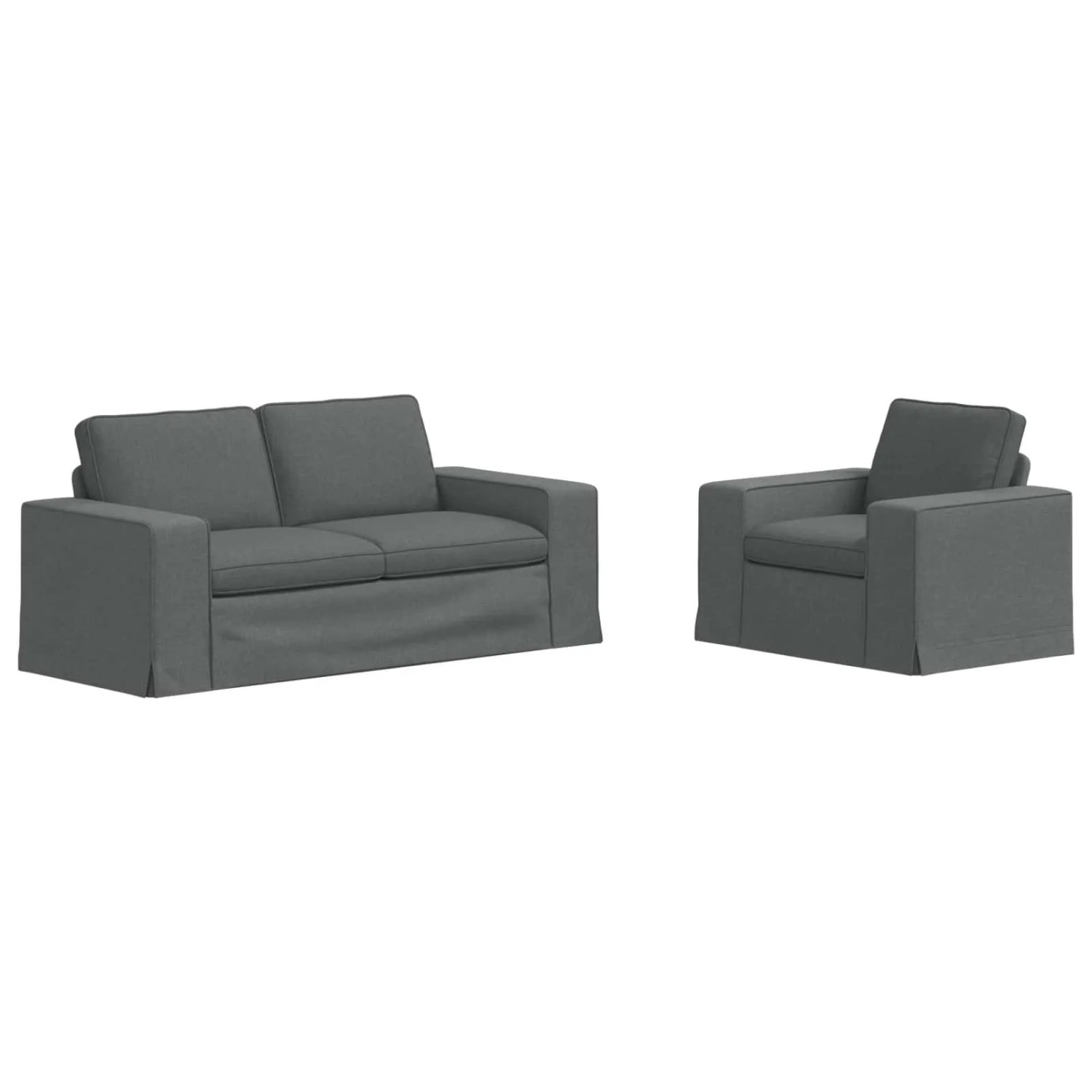 Thumbnail - vidaXL Sofa 2-Tlg Dunkelgrau 182 x 80 x 82 cm Stoff 3407545