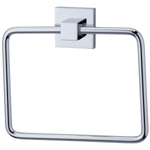 Fackelmann Handtuchring Mare in Chromoptik, quadratisch, zur Wandmontage im Badezimmer.