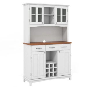 Costway Küchenbuffet mit 3 Schubladen Weiß 112 x 43 x 184,5 cm