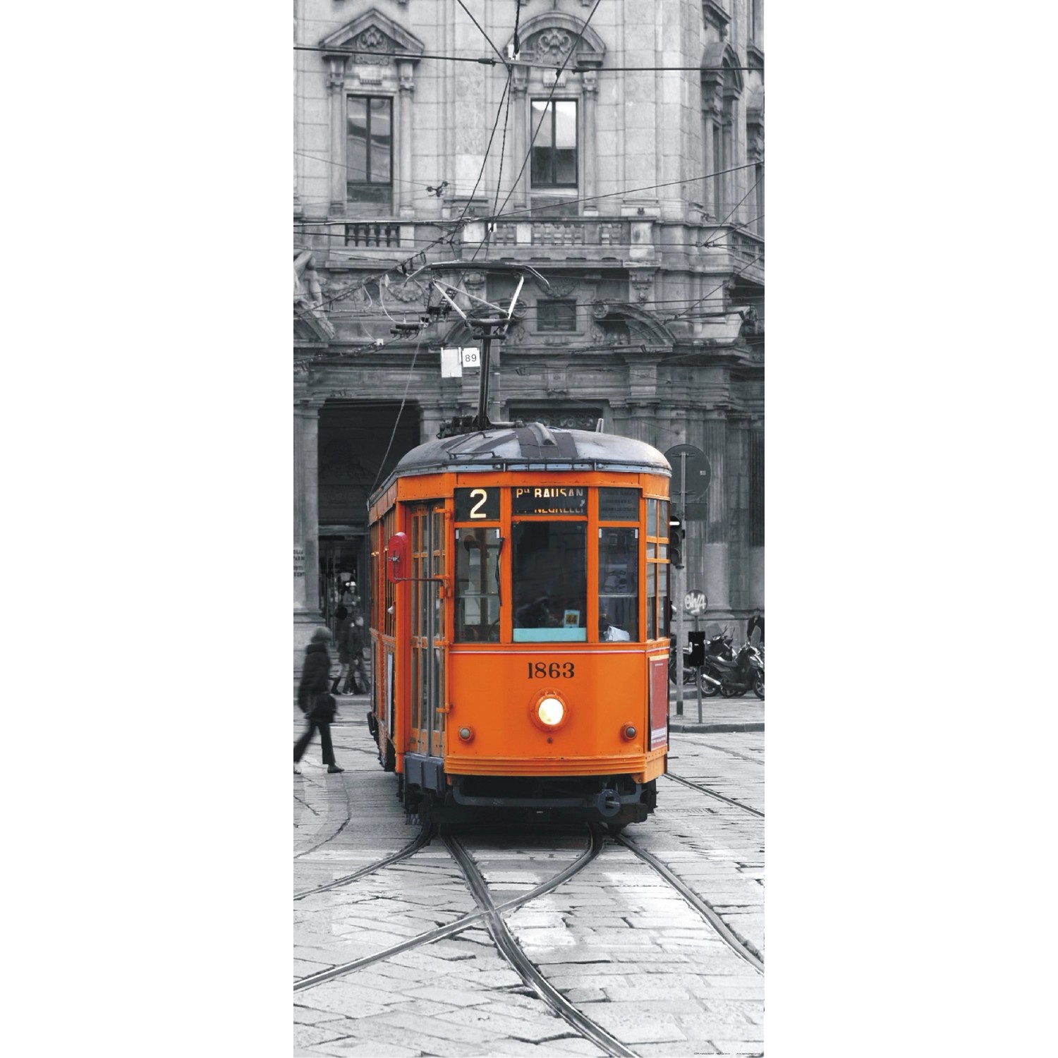 Sanders & Sanders Poster Stadtblick Grau und Orange 90 x 202 cm 600810 günstig online kaufen