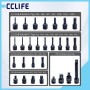 CCLIFE 64-tlg. Schlagschrauber Nüsse Set 1/2 Zoll. Schwarze robuste Stecknüsse, H-, T-, M-Profile, Verlängerung, Adapter, Gelenk.