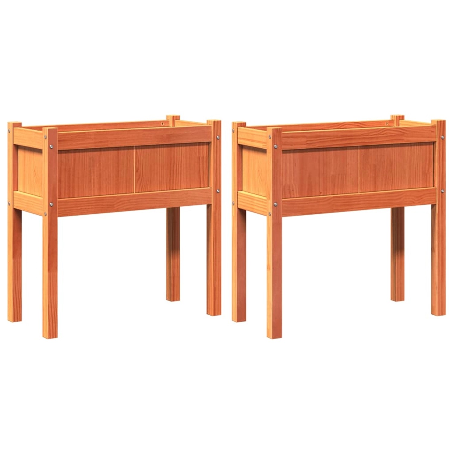 vidaXL Pflanzkübel mit Beinen 2 Stk Wachsbraun Massivholz Kiefer 837559 günstig online kaufen