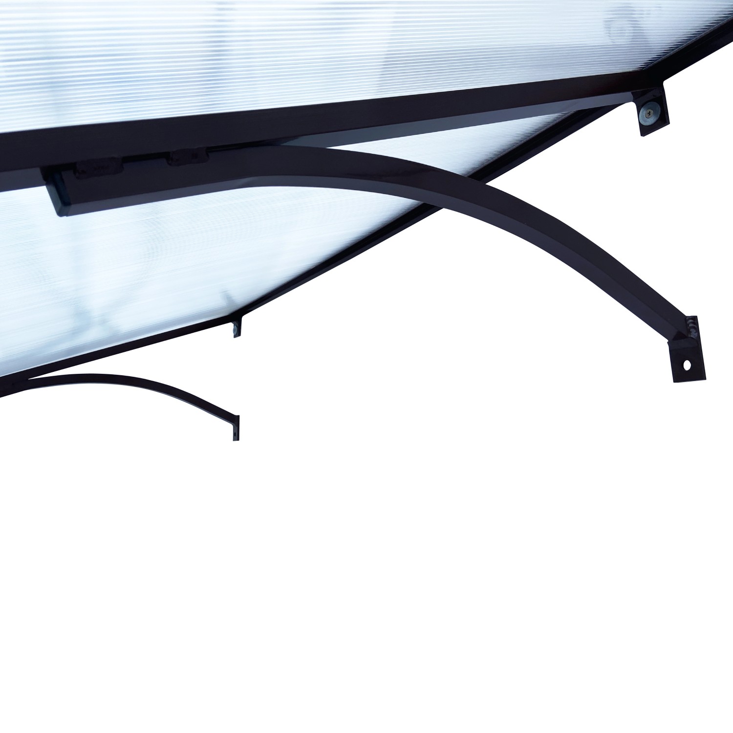 STARKEDACH Vordach Straight T-160, Aluminiumrahmen in Anthrazit mit Polycarbonatbeschichtung.
