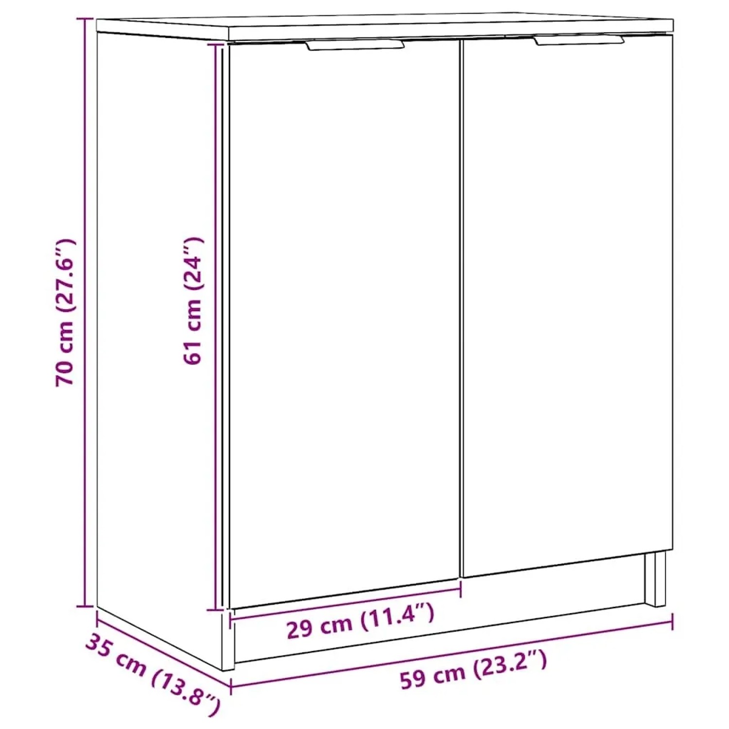 vidaXL Schuhschrank Artisan-Eiche 59x35x70 cm Holzwerkstoff 856990_10