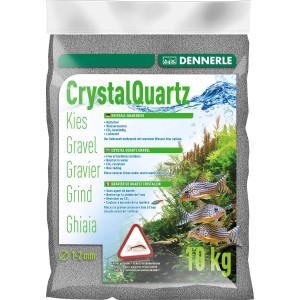 Dennerle Aquarien Kristall-Quarzkies Schiefergrau, 1-2mm, 10kg Sack, Bodengrund für Aquarien.