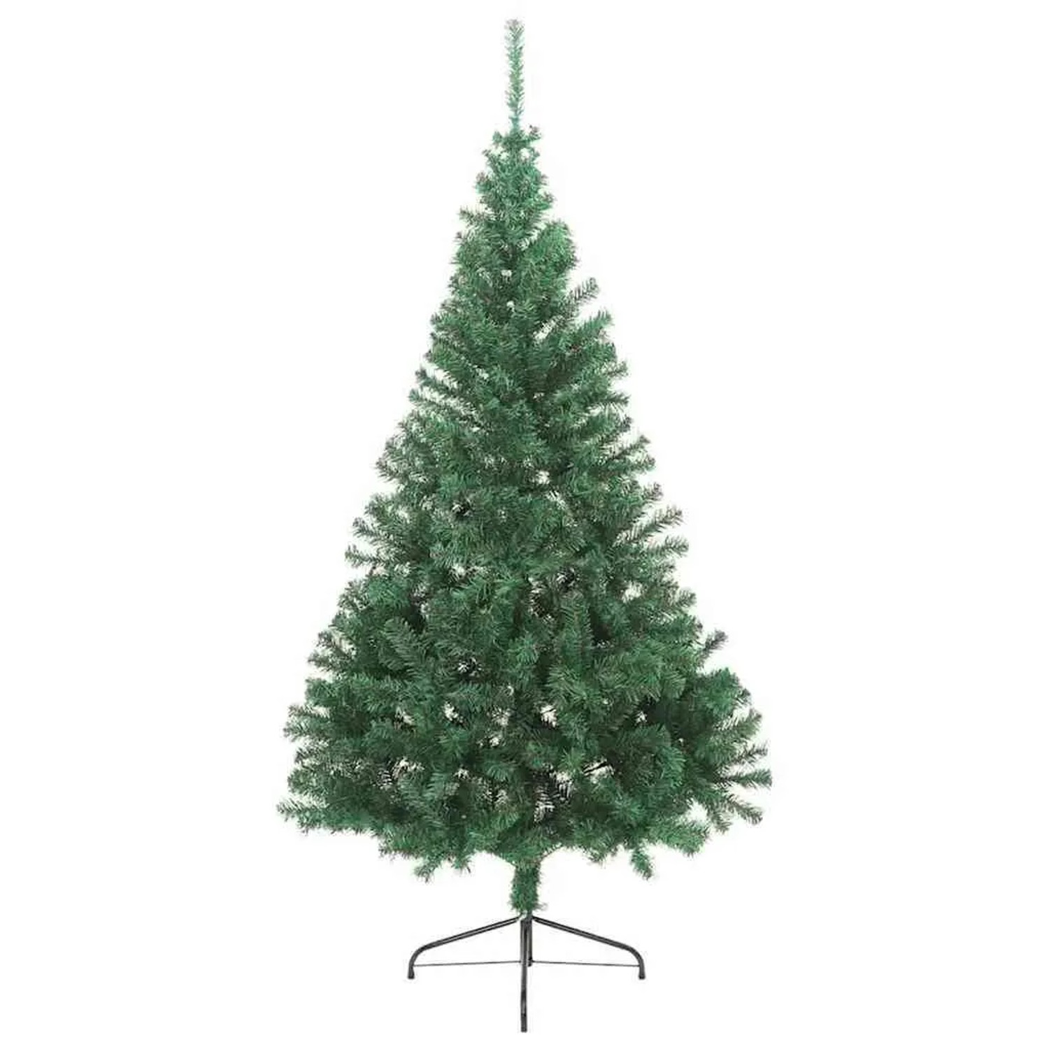 vidaXL Künstlicher Vorbeleuchteter Weihnachtsbaum Grün 180 cm PVC 3397007