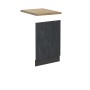 Vicco Frontblende für Geschirrspüler, Schwarz Beton/Anthrazit, mit Eiche Arbeitsplatte, 45 cm breit.