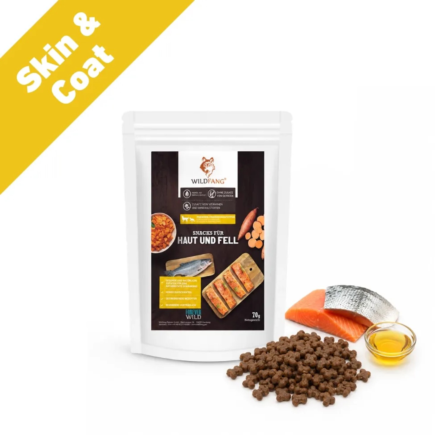 Wildfang Snacks für Haut und Fell Getreidefrei 1 x 70 g