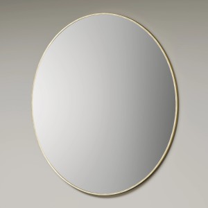 Runder DSK Design-Wandspiegel Picasso, Ø 60 cm, mit goldenem Aluminiumrahmen.