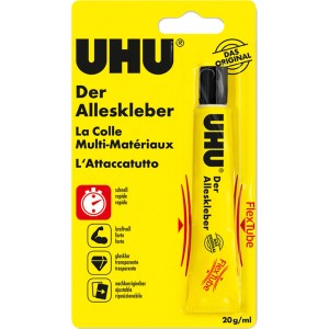 Uhu Alleskleber Flex Tube, 20g, transparent. Universalkleber für Haushalt, Büro und Hobby.