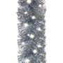 Silberne vidaXL Weihnachtsgirlande (20 m) mit LED-Lichtern für festliche Dekoration.