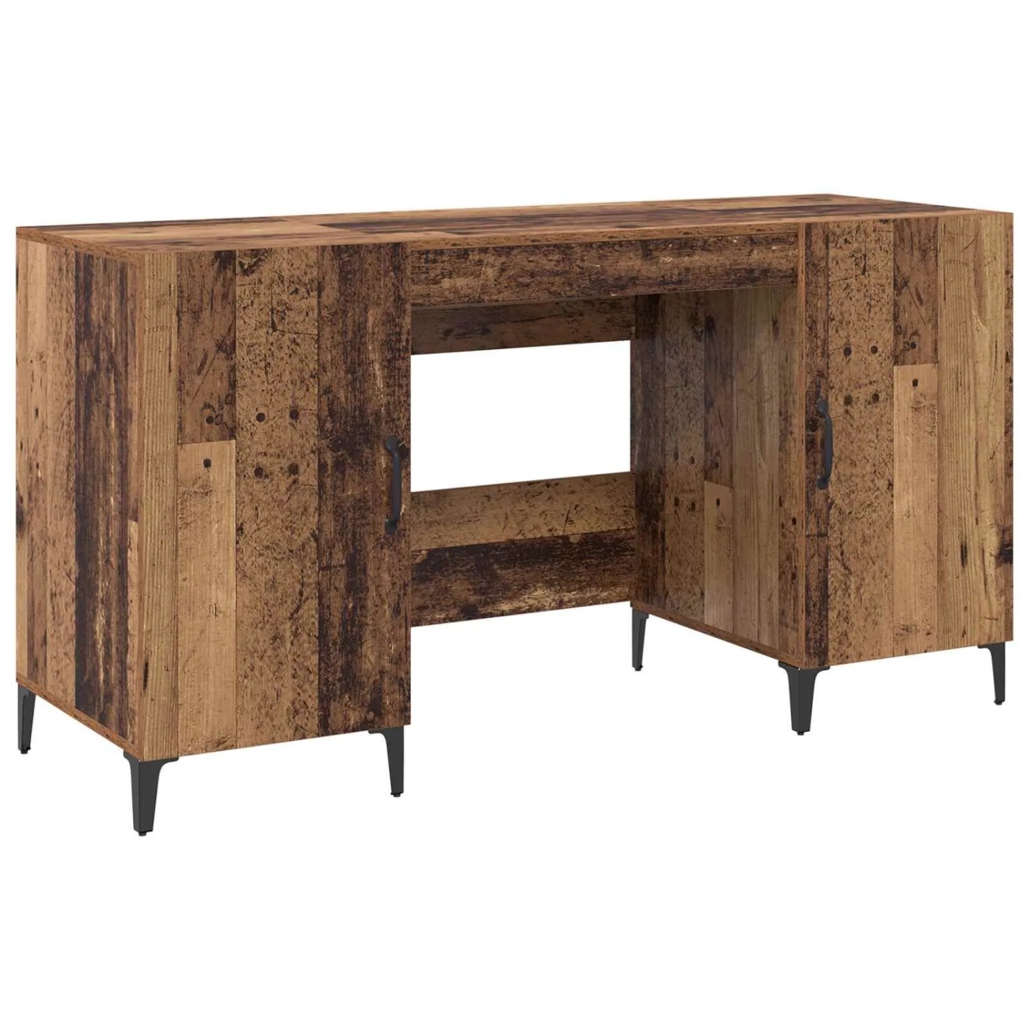 vidaXL Schreibtisch mit Tür Altholz 140 x 50 x 75 cm Holzwerkstoff 8004202