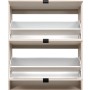 Schuhschrank Aldan mit drei Klappen und Holzfüßen, 70x125 cm.