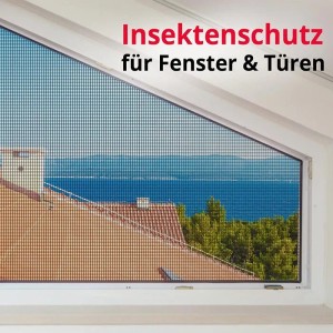 KARAT Fliegengitter für Fenster und Türen, zuschneidbar, 1x15m, im Fensterrahmen.