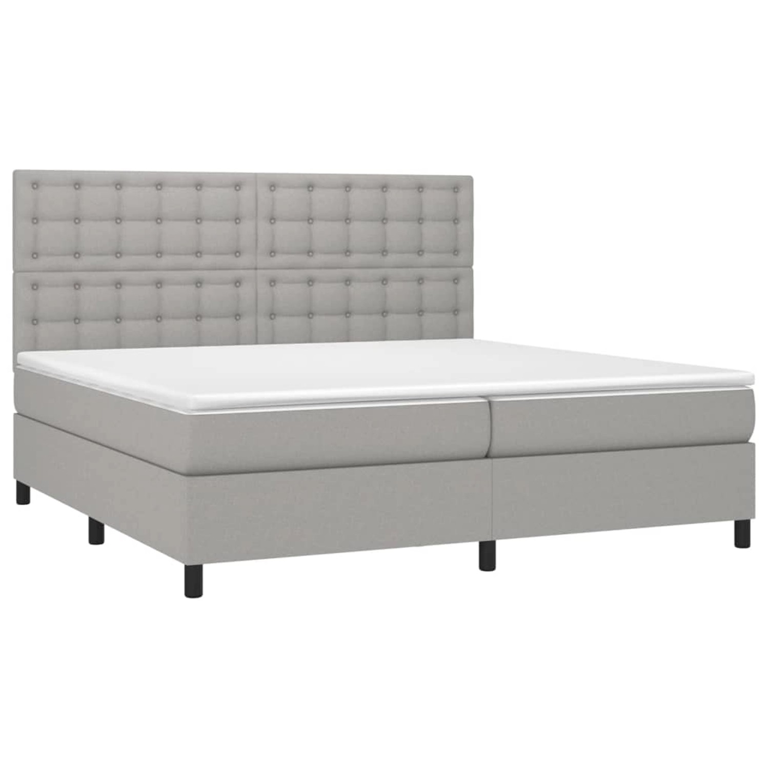 vidaXL Boxspringbett mit Matratze & LED Hellgrau 200x200 cm Stoff 3135221 günstig online kaufen