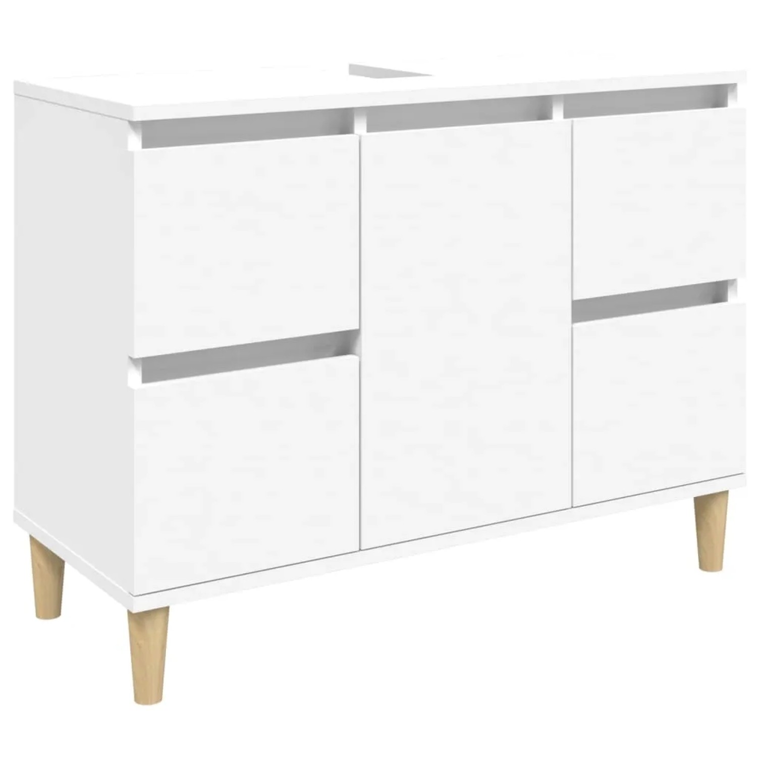 vidaXL Waschbeckenunterschrank Weiß 80x33x60 cm Holzwerkstoff 821268