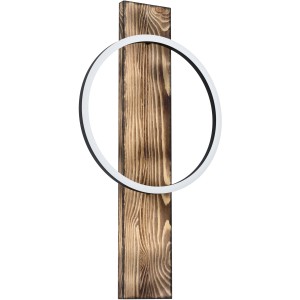 Eglo LED-Wandleuchte Boyal, Holz/Schwarz, 1-flammig. Moderne Wandlampe mit warmweißem Licht.