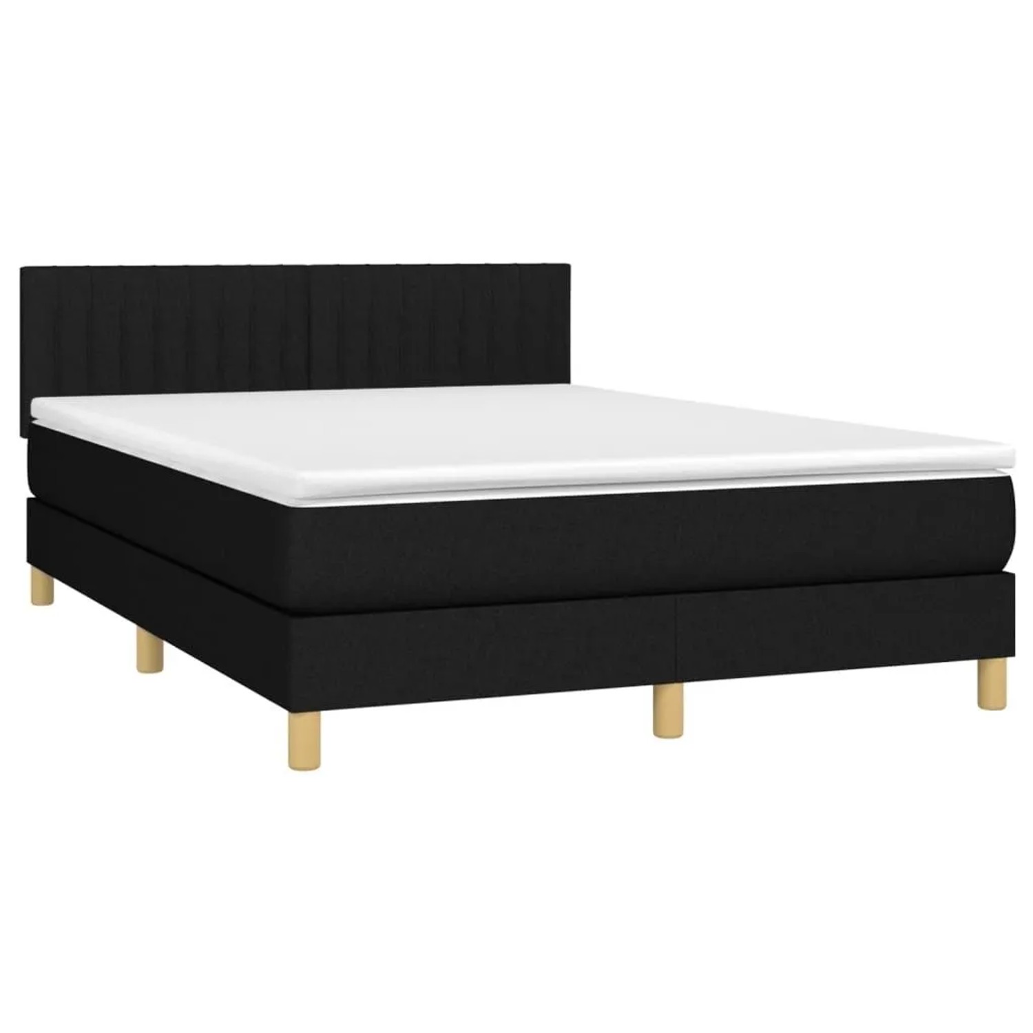 vidaXL Boxspringbett mit Matratze & LED Schwarz 140x200 cm Stoff 3133879 günstig online kaufen