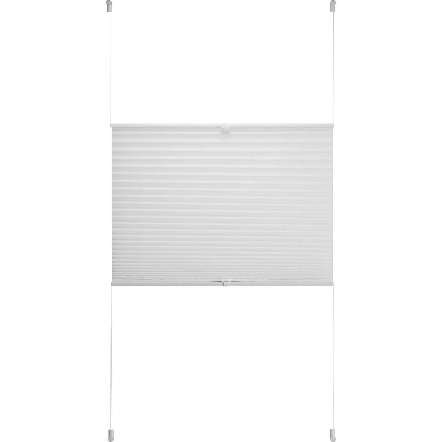Weißes Tageslicht-Spannplissee Valeria, 60x130 cm, für Fenster, ohne Bohren montierbar.