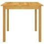 Quadratischer, hellbrauner Gartentisch aus Akazienholz, Teil der vidaXL 3-Tlg Essgruppe.