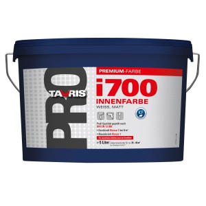 Eimer Tauris Innenfarbe Pro i 700, Weiß matt, 5 Liter. Premium Wandfarbe für Innen.